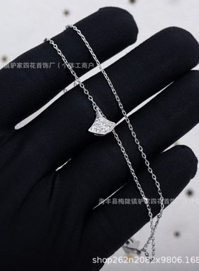 高版本宝家裙子满钻手链镀18K玫瑰金高级白贝母扇形ins手链女百搭