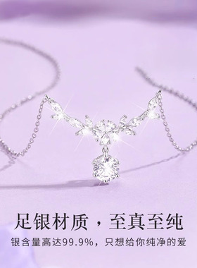 紫藤花开999足银项链女2024新款轻奢高级感锁骨链生日礼物送女友