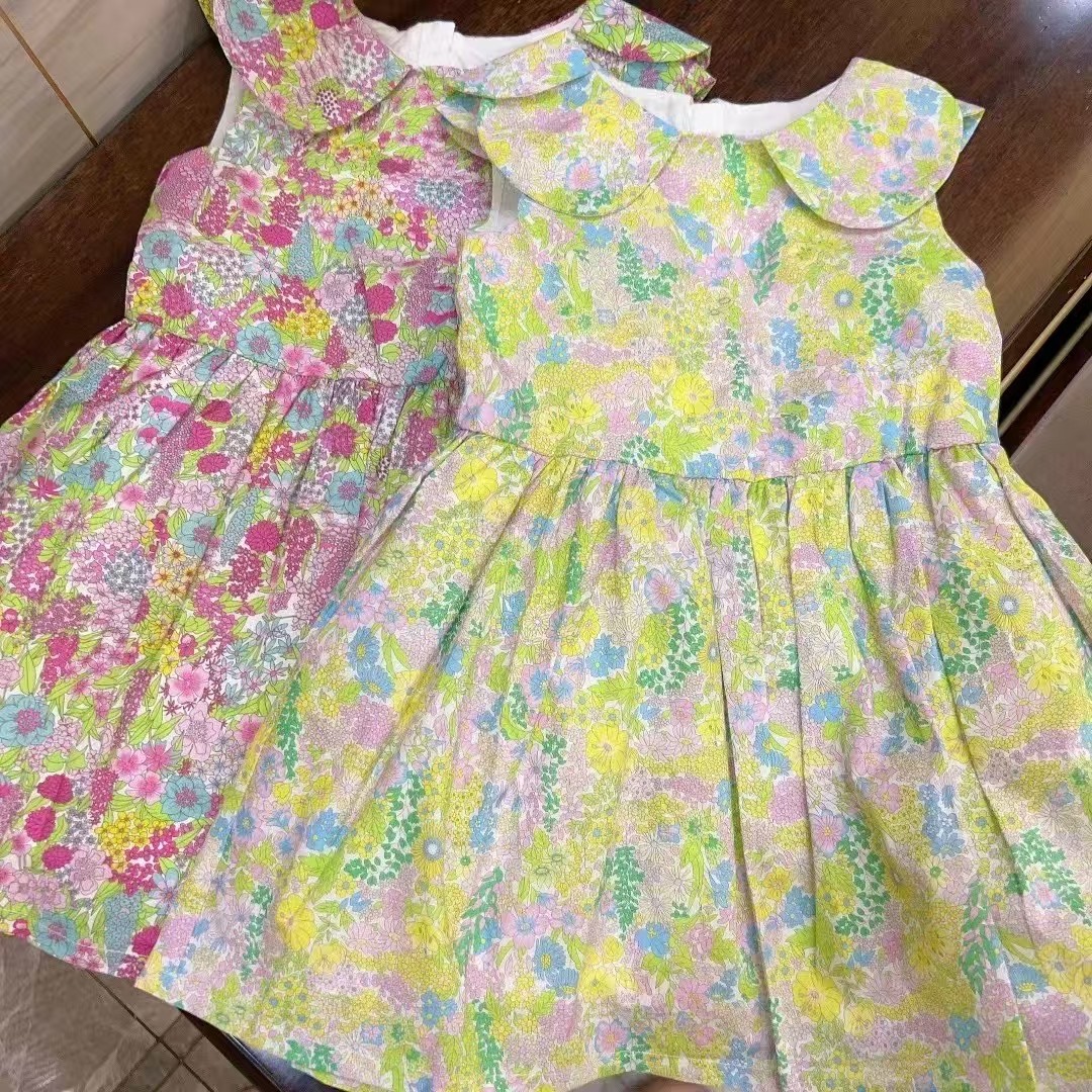 法单夏季女童全棉小碎花清新洋气连衣裙