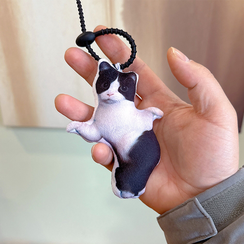 黑白奶牛猫跳舞玩偶发声挂件猫咪毛绒钥匙扣定制猫照片宠物周边,玩具/童车/益智/积木/模型,毛绒/玩偶/公仔/布艺类玩具,淘宝优惠券,粉丝福利购,淘宝优惠卷