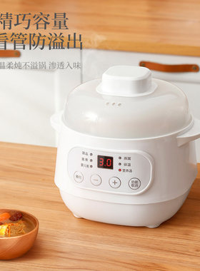 小型隔水炖婴儿炖粥盅营养小炖锅家用燕窝电炖锅陶瓷炖汤锅带蒸笼