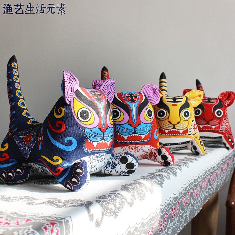 布老虎新年吉祥物12生肖手工艺品 布络中国风布艺虎玩偶摆件礼品