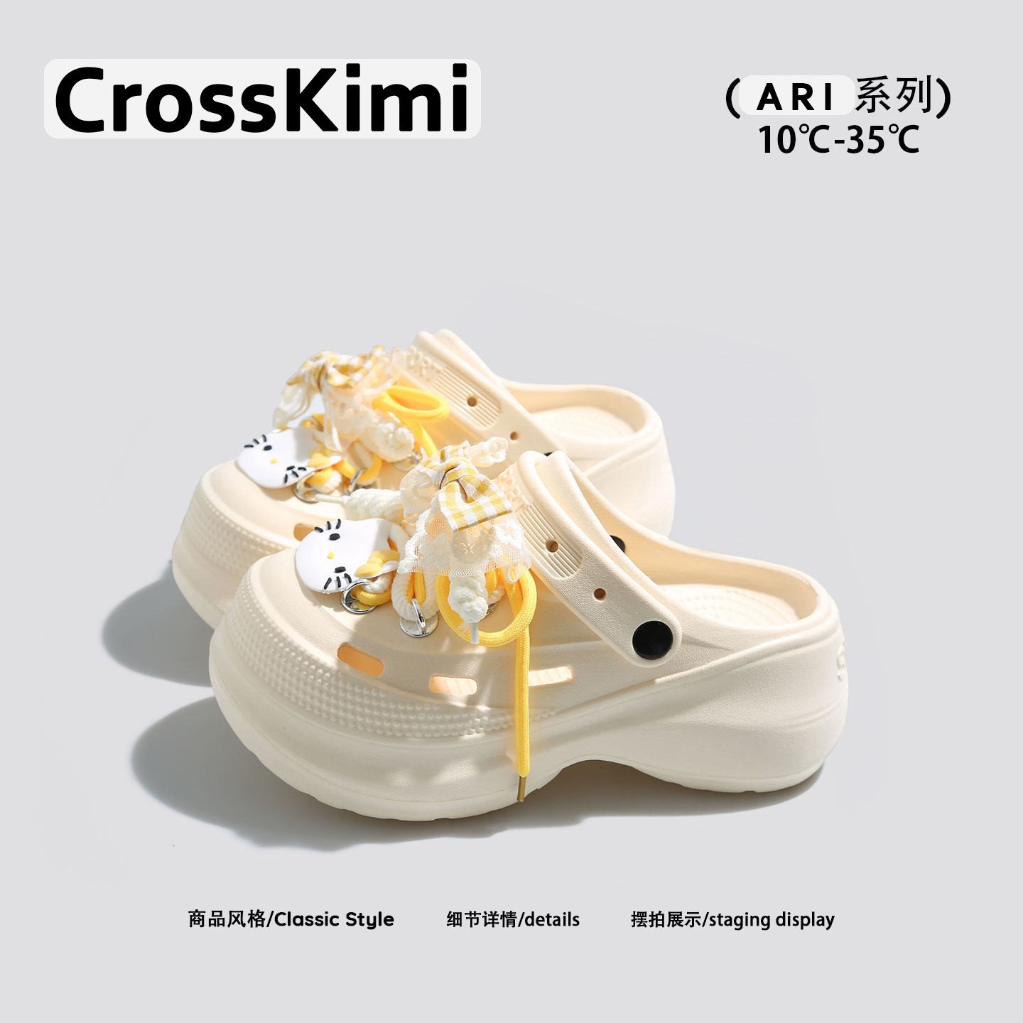 [小众潮牌]美国DgCross泡芙洞洞鞋女款夏季外穿凉拖鞋超火沙滩鞋