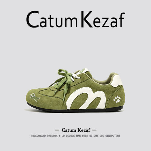 [抹茶森系]美国CatumKezaf德训鞋女秋季软底百搭板鞋不累脚阿甘鞋