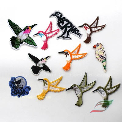 漂亮鸟语补丁b428烫贴修饰刺绣