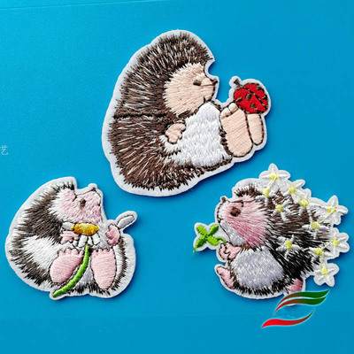 熨烫背胶刺绣布贴小刺猬瓢虫卡通布艺辅料动物贴衣服补丁贴花B482
