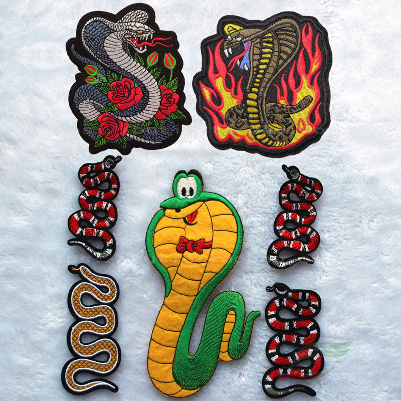 熨烫刺绣背胶布贴卡通蛇动物衣服补丁贴辅料背包装饰补洞贴花b487
