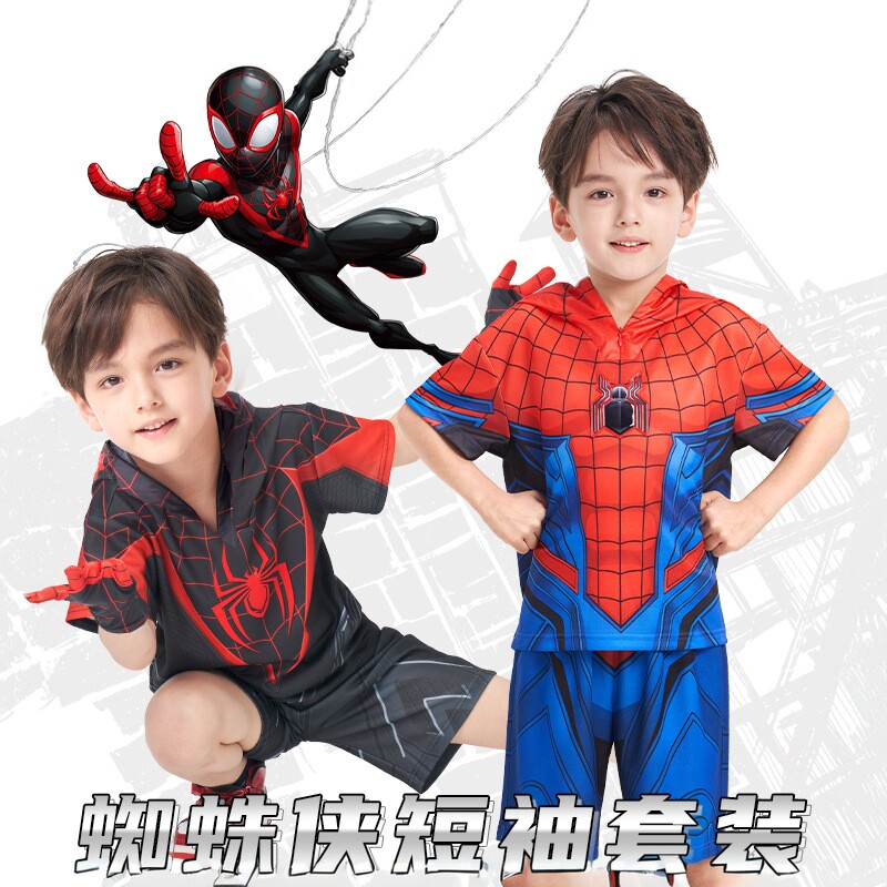蜘蛛侠衣服男童短袖套装