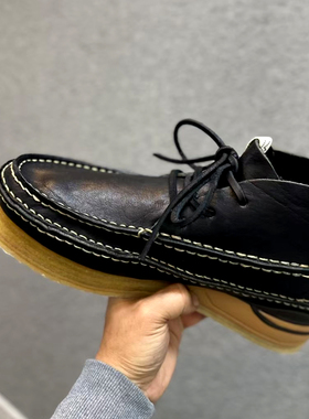 visvim uncle gui手工缝制野牛皮百搭固特异休闲厚底增高舒适潮鞋