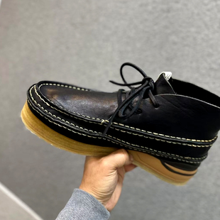 gui手工缝制野牛皮百搭固特异休闲厚底增高舒适潮鞋 uncle visvim