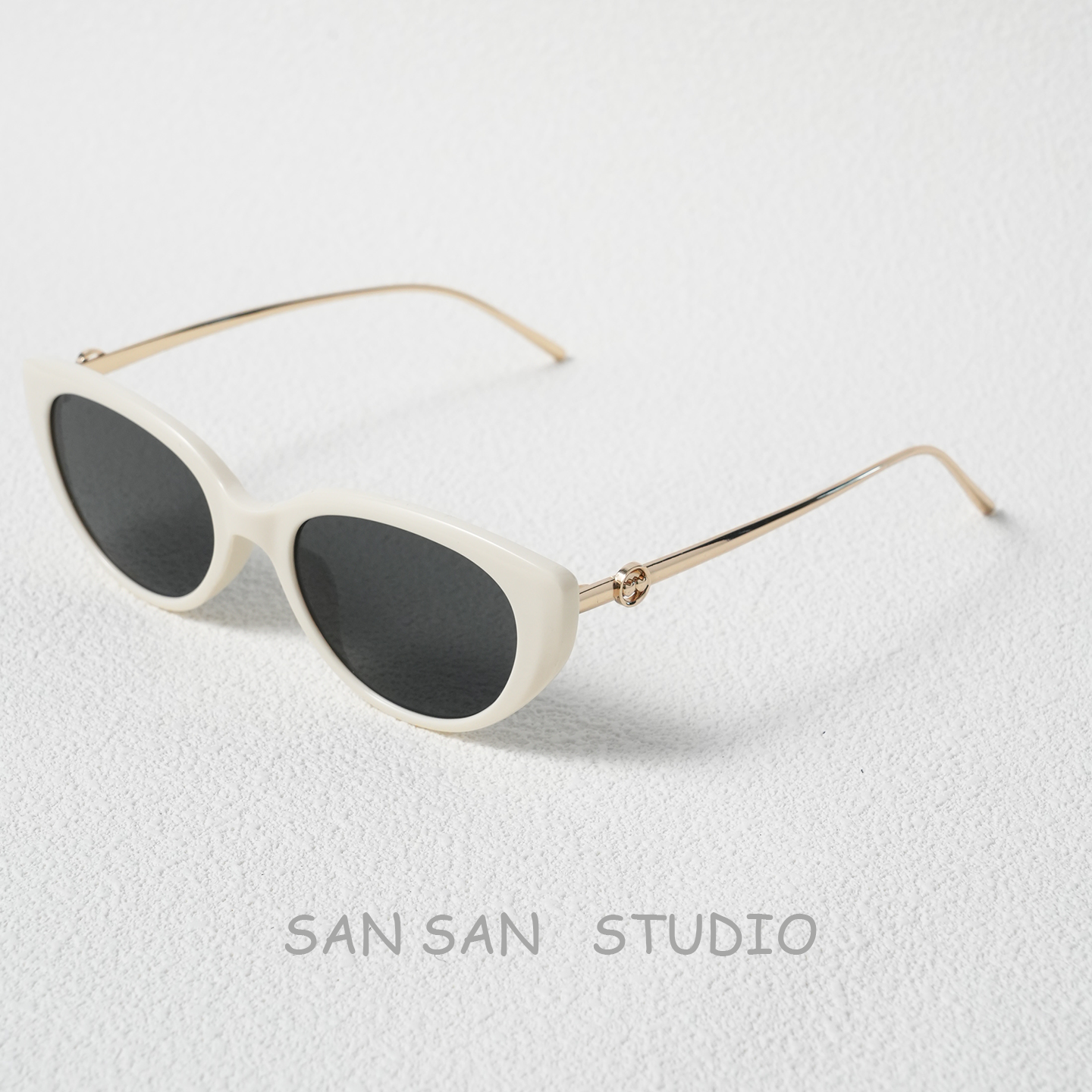 米白复古猫眼墨镜潮流新款