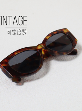 vintage玳瑁色宽边防晒UV400墨镜复古ins风太阳眼镜高级感显脸小