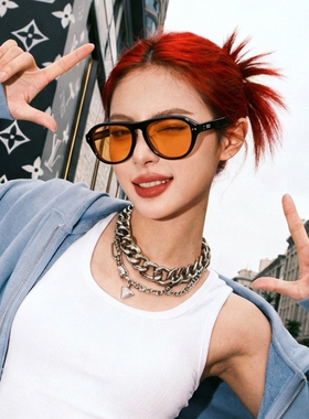 复古大圆尼龙镜片UV400太阳镜