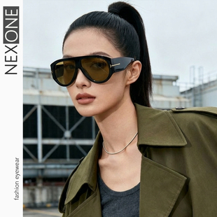 法式慵懒大框飞行员墨镜复古摩登修饰脸型鹅蛋脸遮阳太阳镜