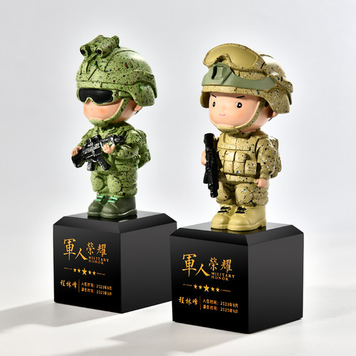 退伍军人纪念品送战友老兵哥男女生手办定制摆件创意圣诞礼物留念