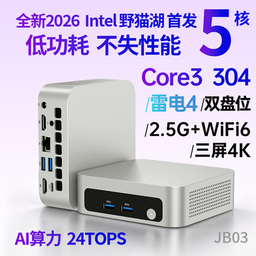 Wildcat 304迷你主机win11游戏办公AI算力mini电脑低功耗雷电4