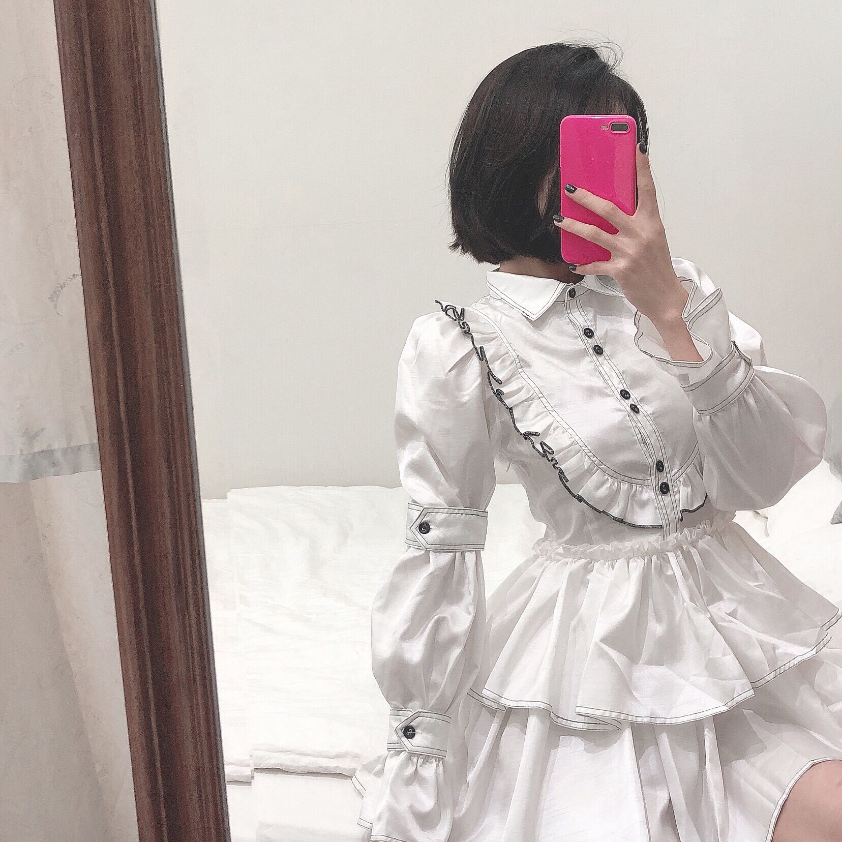 热销174件买三送一喵了个咪早秋宫廷少女泡泡袖连衣裙