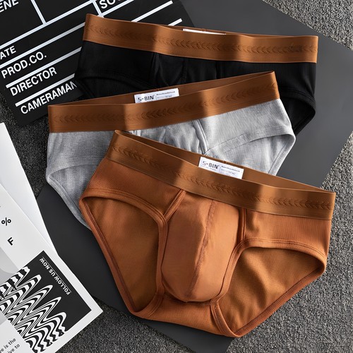 男士内裤纯棉男三角裤简约个性低腰纯色短裤青年夏季运动舒适透气