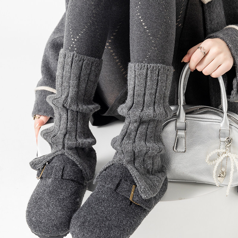 灰色羊毛袜秋冬堆堆袜加厚保暖袜套冬天厚袜子小腿套针织配雪地靴,女士内衣/男士内衣/家居服,长筒袜,淘宝优惠券,粉丝福利购,淘宝优惠卷