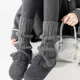 灰色羊毛袜秋冬堆堆袜加厚保暖袜套冬天厚袜子小腿套针织配雪地靴