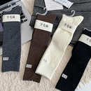 咖啡色小腿袜秋冬款羊毛厚袜子保暖冬天堆堆袜高筒及膝袜秋冬厚袜