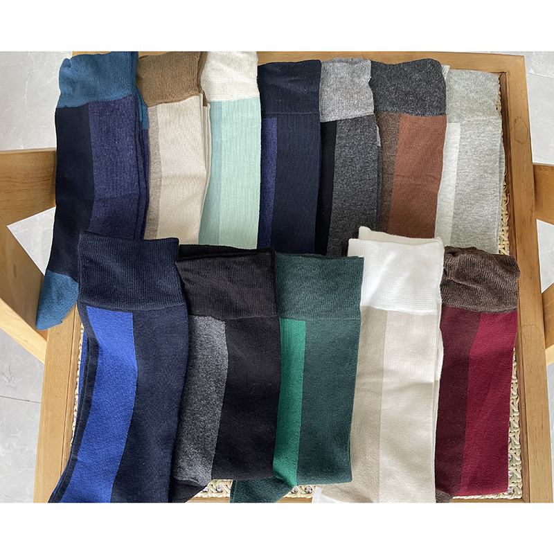 优质日单试衣间同系列男士商务拼色精梳棉中筒四季商务袜西装皮鞋