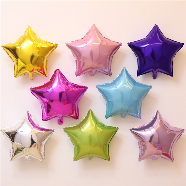 18寸五角星形铝膜气球 星星铝箔气球 生日party 婚庆光板铝箔气球