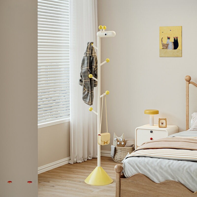 儿童挂衣架创意造型多功能衣帽架落地卧室金属奶油风挂衣架