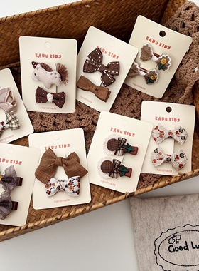 2025新款秋冬婴童发夹 全包森系发饰 韩系