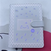 a5活页定制记录本子5寸4宫格3寸车线磁吸卡册pu皮质印刷6孔仅外壳