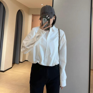 衬衫 女春秋设计感长袖 上衣 衬衣2026新款 日单防皱免烫通勤休闲短款