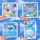 干花diy压花相框手工材料实木双面透明玻璃画框植物标本亚克力框