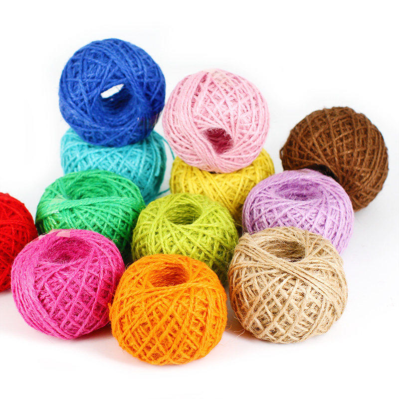 彩色麻绳套餐12色手工编织绳 儿童幼儿园diy手工材料 装饰绳包邮