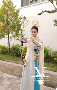 出租出售高端走秀礼服女童汉服古风中国风原创设计古装弓箭道具