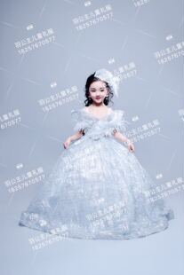 出租出售高端儿童走秀礼服特价女童主持唱歌走红毯超闪亮蓬蓬裙