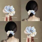 大肠发圈女发绳高级感头绳扎头皮筋蓝色韩国头花头饰发饰2025新款