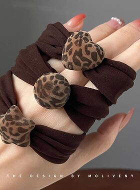 韩国大门同款豹纹发圈高弹力耐用皮筋头发发绳头绳马尾发饰