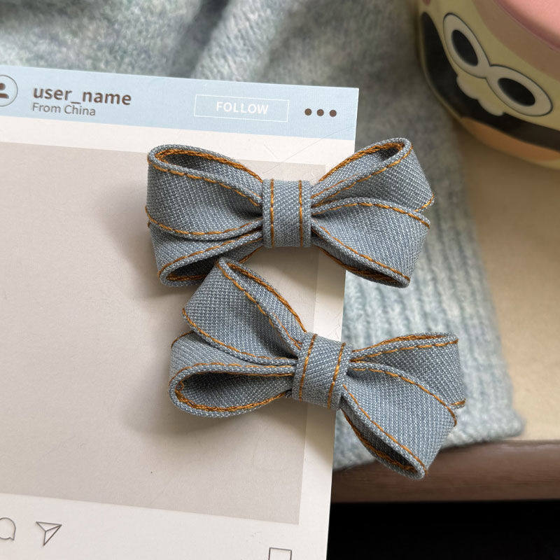 韩式复古新款牛仔可爱发饰时尚蝴蝶结头饰夹边刘海侧边发夹,饰品/流行首饰/时尚饰品新,发饰,淘宝优惠券,粉丝福利购,淘宝优惠卷