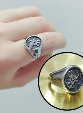 【冲量款】柏博同款玫瑰手铐刀开口戒指环圈复古时尚男士潮抹黑