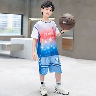 儿童篮球服套装男童速干训练服夏季运动套装湖人队24号科比篮球衣
