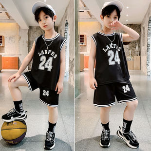 男童套装24号科比篮球服儿童帅气薄款无袖小男孩篮球服运动两件套