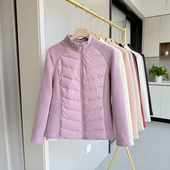 时尚 轻薄短款 羽绒服女2025秋冬新款 拼接保暖立领运动上衣内胆外套