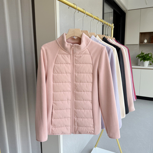 轻薄棉服休闲外套 加绒保暖羊毛立领短款 秋冬季 夹棉上衣女2025新款