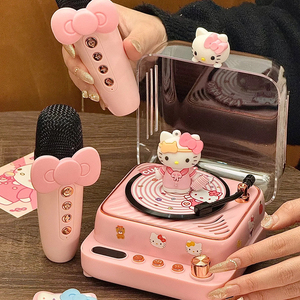 hellokitty唱片机蓝牙音箱麦克风话筒唱K音响生日礼物送女生闺蜜