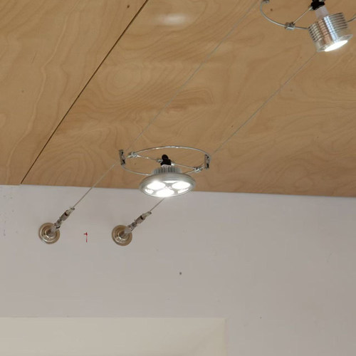 轨道钢丝走线灯商用工业风不不锈钢色氛围钢索灯可调咖啡厅店射灯