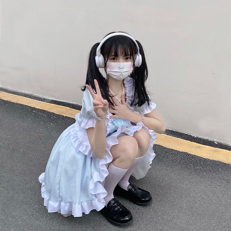 爱丽丝软妹动漫天蓝女仆装日本Lolita洛丽塔女佣裙女装大佬连衣裙