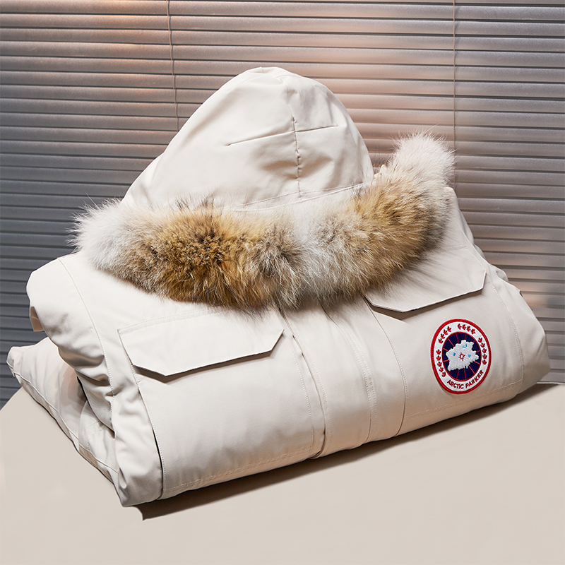 大鹅羽绒服男士中长款派克大衣