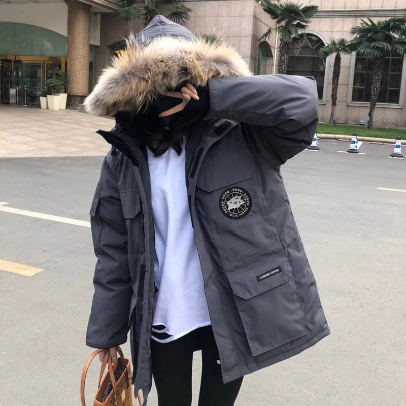 中长款远征派克服石墨灰黑标外套