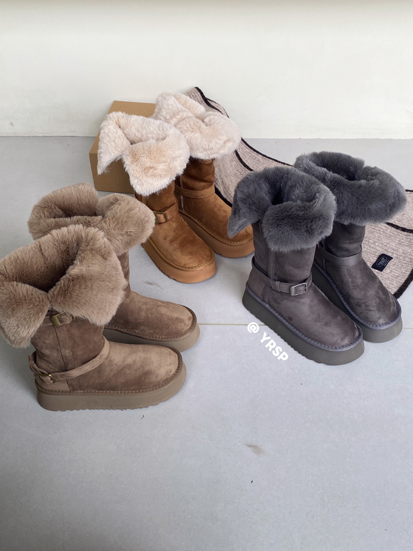 厚底雪地靴女款真毛2025新款冬季毛茸保暖高筒靴小个子增高长筒靴