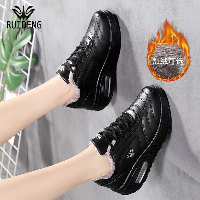 睿登女鞋休闲运动鞋皮面防水加绒保暖妈妈鞋厚底旅游鞋2025冬季新,女鞋,松糕（摇摇）鞋,淘宝优惠券,粉丝福利购,淘宝优惠卷